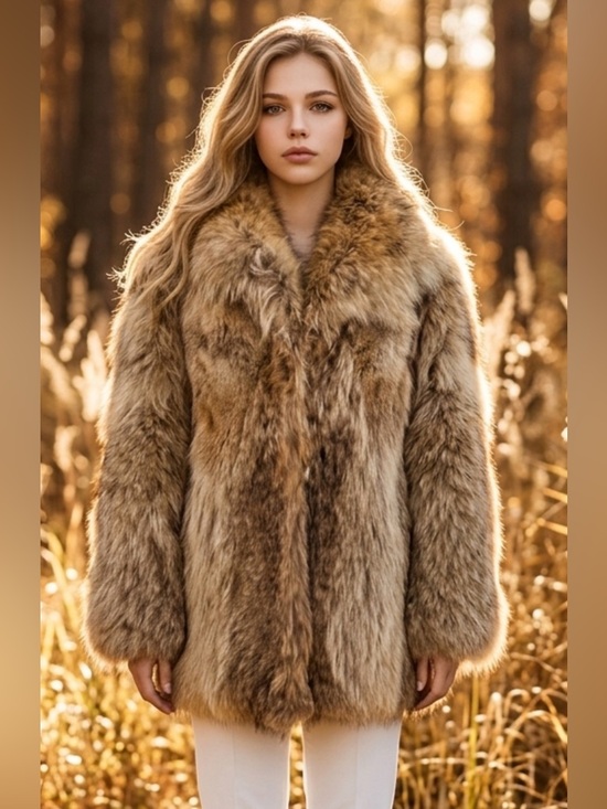Marianne Tremblay Fourrures Jackets & Blazers - Vintage Elegant Coyote Fur Jacket